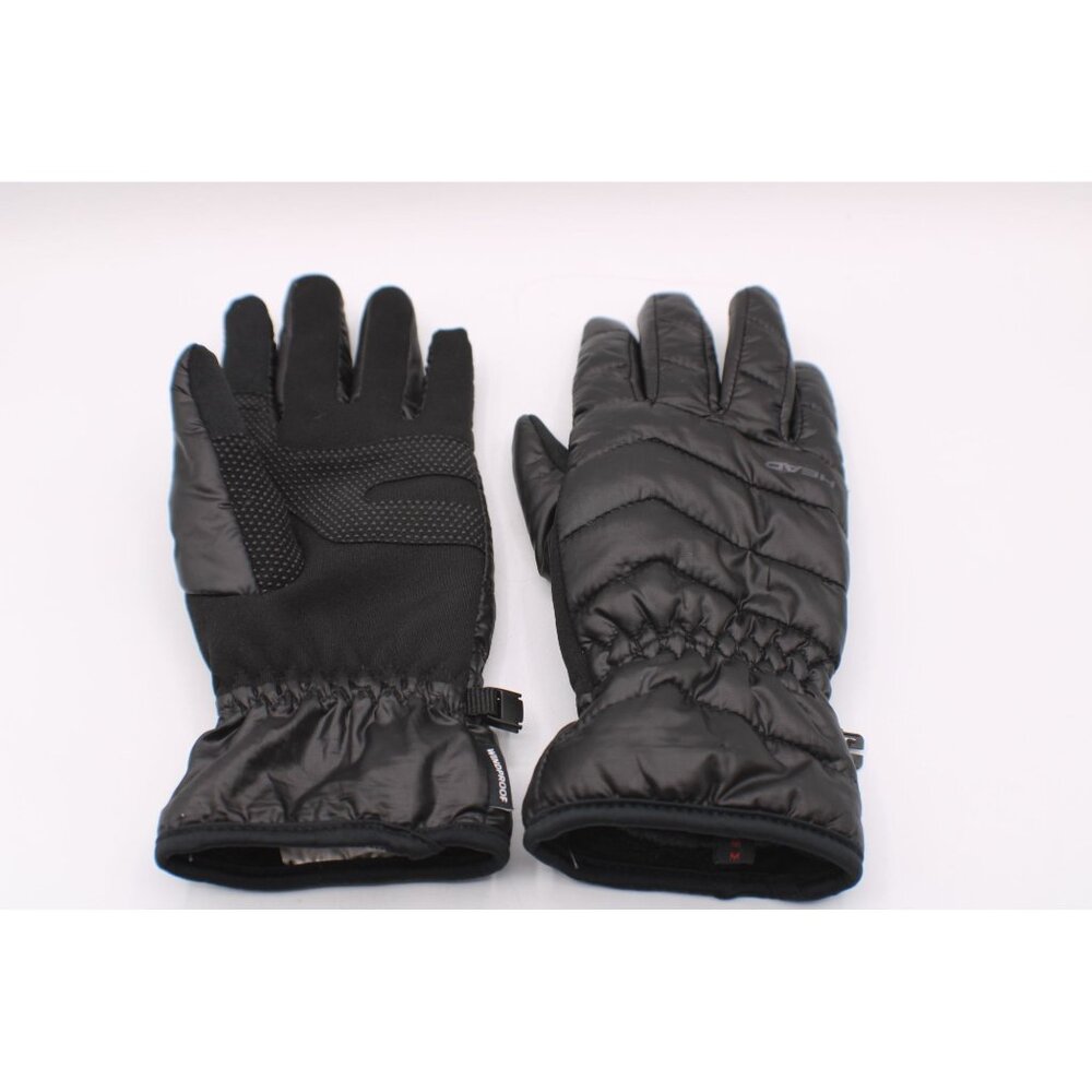 NEW Head Black Windproof Winter Gloves Sz M Fleece Line Polyester Gripper Warm